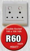 Double Socket 100x100 16A H56477