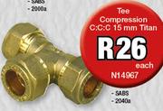 Tee Compression C:C:C 15mm Titan N14967