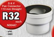 S&V Pan Connector 110mm Straight N00447