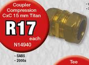 Coupler Compression CxC 15mm Titan N14940