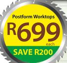 Formica Postform Top Black Slate Glazed-Each