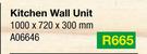 Kitchen Wall Unit A06646-1000 x 720 x 300mm
