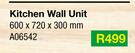 Kitchen Wall Unit A06542-600 x 720 x 300mm
