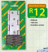 Steel Butt Hinge-100mm Per Pair