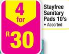 Stayfree Sanitary Pads Assorted-4x10's