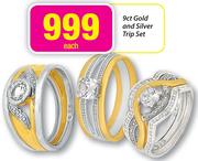 9ct Gold And Silver Trip Set-Each