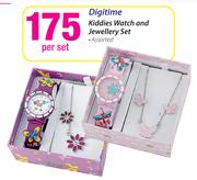 Digitime Kiddies Watch And Jewellery Set Assorted-Per Set