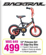 Backtrail 12" Princess Girl Or Edge Boy Bike