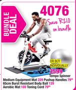 TempoSpinner,MediumEquipment Mat,PushupHandles,65cmBurst Resistant Body Ball,Aerobic Mat,ToningCord