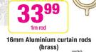 16mm Aluminium Curtain 1m Rods(Brass)