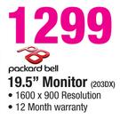 Packard Bell 19.5" Monitor 203DX