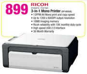 Ricoh 3-In-1 Mono Printer SP100SUE