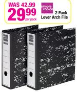 Simple Choice 2 Pack Lever Arch File-Per Pack