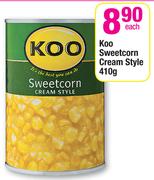 Koo Sweetcorn Cream Style-410g