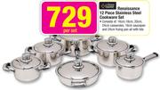 Always Home Renaissance 12 Piece Stainless Steel Cookware Set