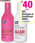 V05 Shampoo Or Conditioner Assorted-500ml Each