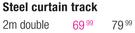 Steel Curtain Track 2m Double