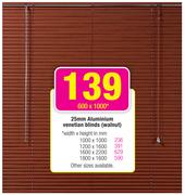 25mm Aluminium Venetian Blinds Walnut 600x1000mm