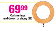 Curtain Rings Mid-Brown Or Ebony