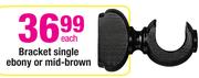 Bracket Single Ebony Or Mid-Brown-Each