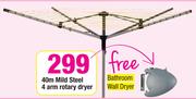 Always Home 40m Mild Steel 4-Arm Rotary Dryer