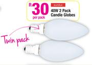 Eurolux 40W 2-Pack Candle Globes