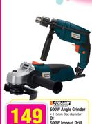 Stramm 500W Angle Grinder Or 500W Impact Drill Each