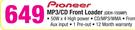 Pioneer MP3/CD Front Loader DEH-155MP