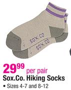 Sox.Co. Hiking Socks Sizes 4-7 & 8-12 Per Pair