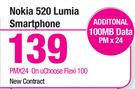 Nokia 520 Lumia Smartphone-On U Choose Flexi 100