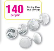 Sterling Silver Stud Earrings-Per Pair