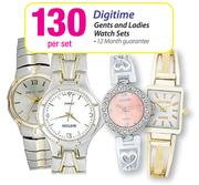 Digitime Gents and Ladies Watch Sets-Per Set