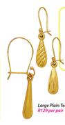 9ct Gold and Silver Medium Teardrop Earrings-Per Pair