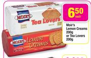 Moir's Lemon Creams-200g Or Tea Lovers-200g Each
