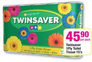 Twinsaver 1-Ply Toilet Tissue-15's