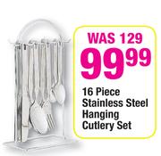 16 Piece Stainless Steel Hanging Cutlery Set