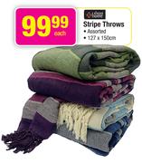 Always Home Stripe Throws Assorted-127x150cm