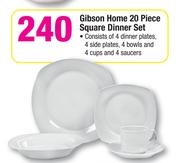 Gibson Home 20 Piece Square Dinner Set