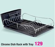 Chrome Dish Rack With Tray