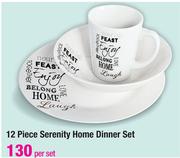 12 Piece Serenity Home Dinner Set-Per Set