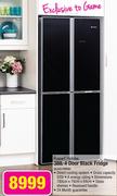 Russell Hobbs 388Ltr 4 Door Black Fridge GLASS FRIDGE