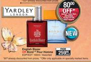 Yardley London English Blazer Or Bond st Pour Homme EDP/ EDT EDT-100ml Each