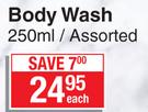 Johnson's Body Wash-250ml Each
