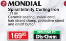 Mondial Spiral Infinity Curling Iron 