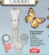 Carmen Facial Epilator & Brush Set 