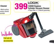 Logik 1200W Bagless Cylinder Vacuum Cleaner