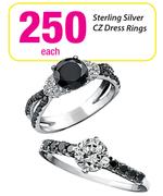 Sterling Silver CZ Dress Rings-Each