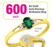 Semi Precious Birthstone Ring Emerald May-Each
