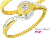 Semi Precious Birthstone Ring Diamond April-Each
