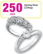 Sterling Silver CZ Rings-Each